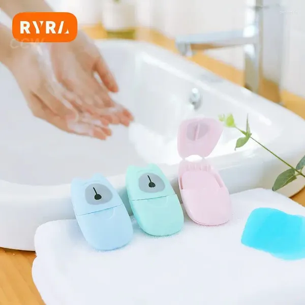 Dispensador de jabón líquido mini papel de viaje copos portátiles accesorios de baño de baño lava de limpieza láminas perfumadas a mano