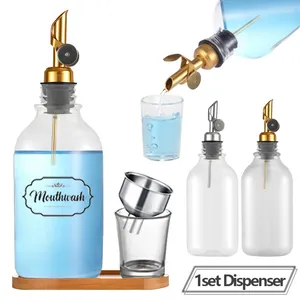 Vloeibare zeep dispenser mondwater ingesteld voor badkamer plastic tandpasta ademhaling frifener fles met lade cup