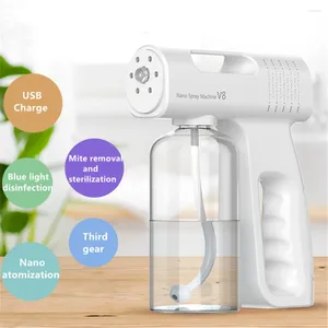 Dispensateur de savon liquide Nano Spray Machine Sabilissant électrique sans fil Pulporable Portable Disinfects Atomizer de lumière bleue rechargeable