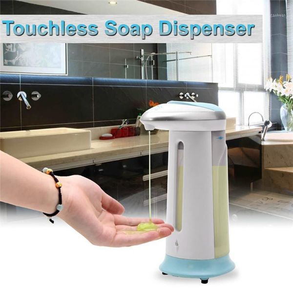 Distributeur de savon liquide sans contact automatique 400 ml capteurs intelligents placage désinfectant pour cuisine salle de bain1