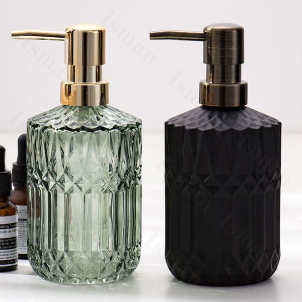Dispensador de jabón líquido Botella de estilo nórdico Vidrio grueso Champú Gel de ducha Prensa Accesorios de decoración de baño 230510