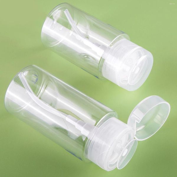 Dispensateur de savon Liquide Bouteilles transparentes en plastique Push-Type Push Bown Both Bottle Vergin de bouteille de pompe et emballage de démaquillant Remover
