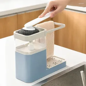 Dispensateur de savon liquide en plastique pavillon de cuisine comptoir à lavage à lavage à lavage de serviette de serviette de serviette éponge