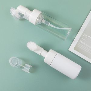 Dispensador de jabón líquido, botellas portátiles de espuma para lavado de cara, botella de espuma, limpiador Facial con cepillo de limpieza de silicona