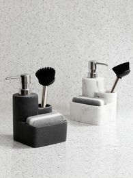 Distributeur de savon liquide Distributeur de savon à vaisselle de qualité supérieure avec support d'évier Une brosse et une éponge à vaisselle incluses pour la cuisine et la salle de bain 230820