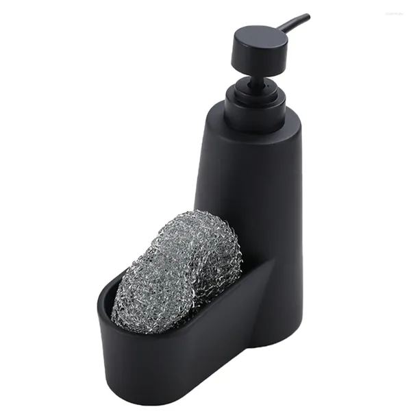 Dispensador de jabón líquido Press Bottle Fregadero de la cocina Botth Back Back Bath para detergente Sponge Dispensador Shampoo Resina y soporte