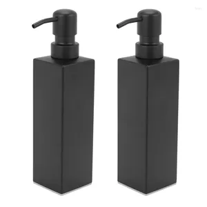 Promotion de distributeur de savon liquide!2x acier inoxydable accessoires de salle de bain noire à la main