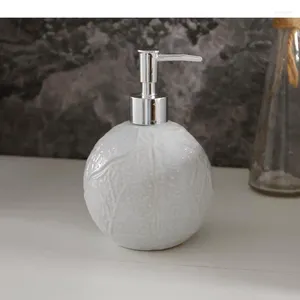 Dispensador de jabón líquido, bola de estilo europeo blanco puro, botella de loción de cerámica, accesorios de baño multifunción portátiles, champú
