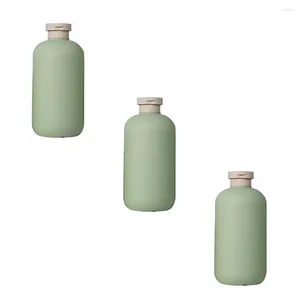 Vloeibare zeepdispenser Hervulbare flessencontainers: 3 stks 200 ml groene shampoofles toilettas met drukschijfdop voor lotions reizen