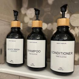 Dispenser voor vloeibare zeep Shampoo en conditioner Fles Badkamer Bamboe Pomp Douche Body Wash Lotion Apothekercontainer Flessen