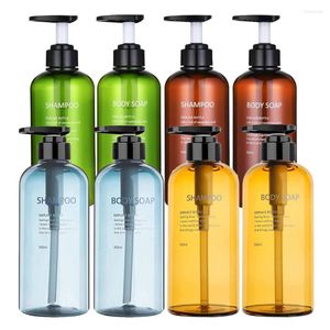 Distributeur de savon liquide, shampoing et après-shampooing, bouteille de lavage du corps, salle de bain, rechargeable, pompe vide réutilisable, 2 pièces/ensemble