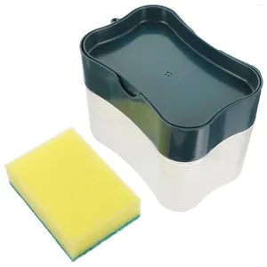 Dispensateur de savon liquide support éponge Poussez la pompe à vaisselle de cuisine et le support de lave-vaisselle