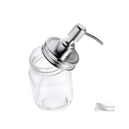 Distributeur de savon liquide Pompes à savon en acier inoxydable avec anneaux de collier de remplacement pour bouteilles de pots Mason ou autre distributeur de lotion de bricolage Sn385 Dhnfy