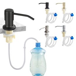 Vloeibare zeep dispenser roestvrijstalen gootsteen vloeistof soap dispenser ingebouwde lotionpomp hoofdverlenging siliconen buiskit voor keuken zeepdispenser 220827