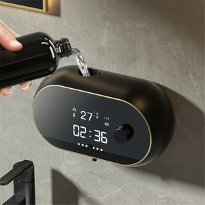 Distributeur de savon liquide sans contact mousse automatique temps affichage de la température USB charge Auto Induction étanche 230628