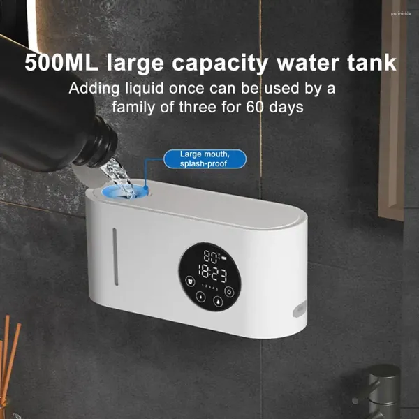 Dispensador de jabón líquido Baño sin contacto con pantalla LCD Volumen ajustable Montaje de pared de 500 ml Tipo-C