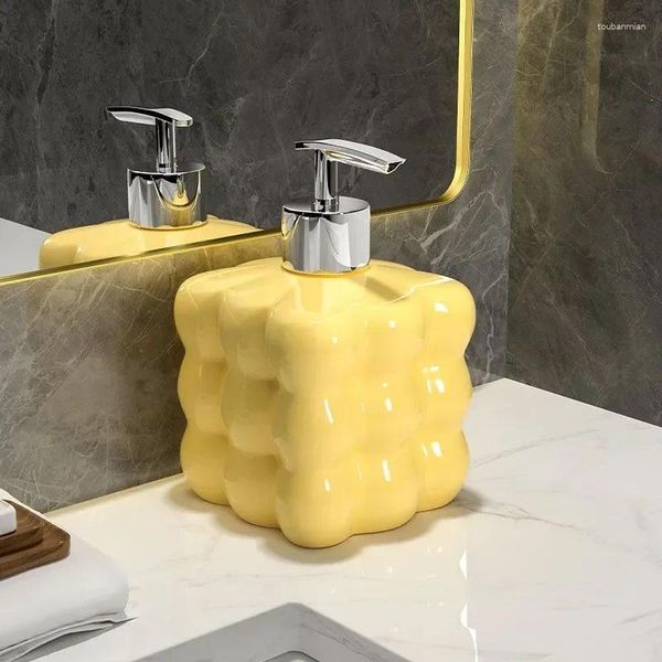 Distributeur de savon liquide Type accessoires d'embouteillage en céramique shampooing moderne Lotion presse humidité maison bouteille désinfectant décoration de salle de bain