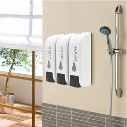Dispensador de jabón líquido Baño de pared de pared triple/doble set ducha gel champú accesorios de cocina