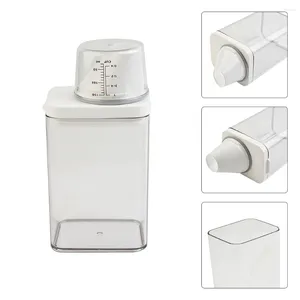 Vloeibare zeep dispenser wassen opbergdoos deksel op poedercontainer witte wasmiddelen 700 ml/1100 ml/1500 ml/1900 ml