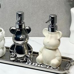Distributeur de savon liquide WHYOU Distributeurs d'ours en céramique créatifs Body Wish Shampooing Émulsion Bouteille Latex Accessoires de salle de bain Ensemble Cadeau de mariage