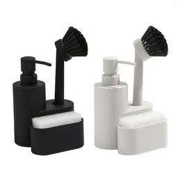 Dispensateur de savon liquide avec support d'éponge pratiques 340 ml Accessoires polyvalents 3 en 1 pour la maison du bar à bar