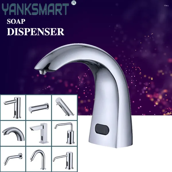 Dispensateur de savon liquide yanksamrt induction automatique bassin de salle de bain brossé nickel pompe bouteille de bouteille de cuisine en laiton