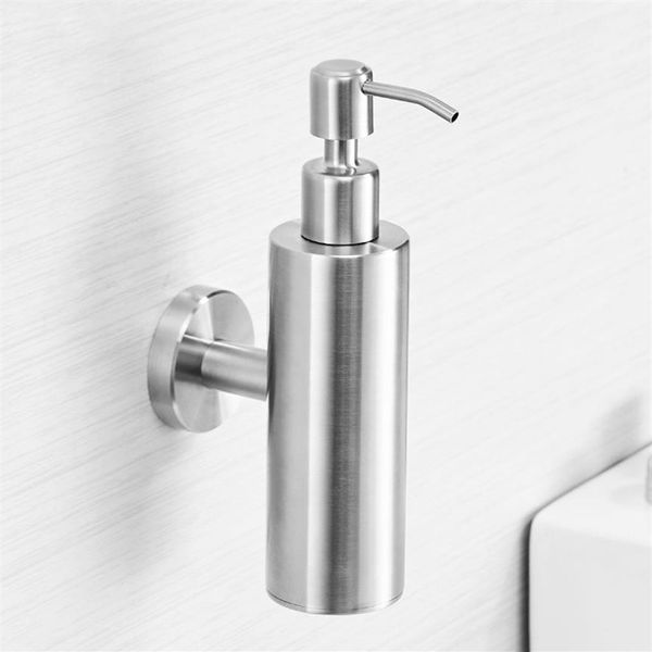 Distributeurs de savon liquide Nickel brossé Accessoires de salle de bain Distributeur de savon en acier inoxydable Pompe Douche Savon Bottle214s