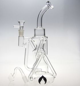 nuevo glassarts nuevo reciclador doble bong de vidrio pipa de agua pyrex tiene difusión de vidrio Se puede colocar Contenedor de aceite de cera de silicona Junta de 14.4 mm