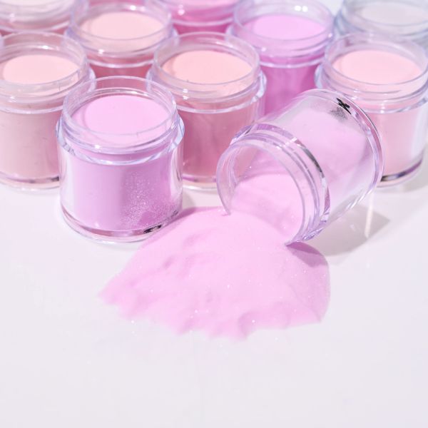Liquides 10 g de poudre en acrylique rose poudre de clou acrylique coloré coloré pour les ongles acryliques Extension de polymère 3D, longlasting
