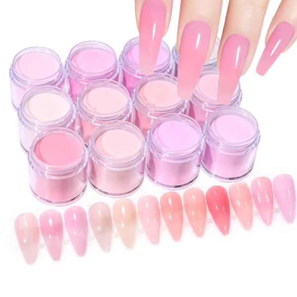 Liquides 10g Pink Series acrylique Powder Naked Color Extension / tremper / gravure acrylique poudre de monomère polymomère pigment diy fournitures #yr