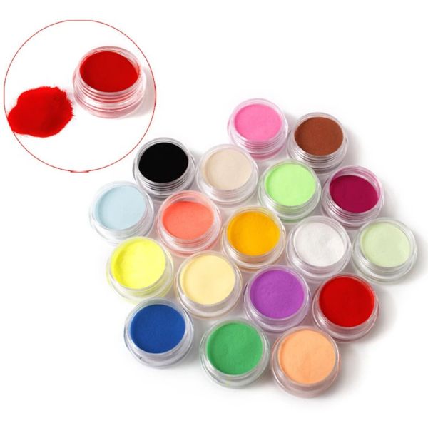 Liquides 12Colors Pouiner sculpté en poudre acrylique poudre de poudre à ongles cristal manucure paille