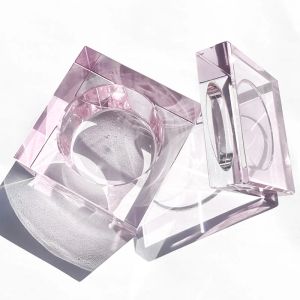 Vloeistoffen 1 van Proze vierkante dikke glazen kristal Dappen Dish Cup met metalen deksel Nagelkunstgereedschap voor monomeer acryl vloeibare poederhouder