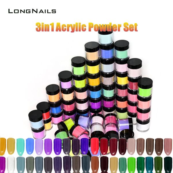 Liquides 3in1 Collection d'art nail kit en poudre en acrylique 1090jars SCULPTURE POLYMER POUPE POUDRE ALÉMENT