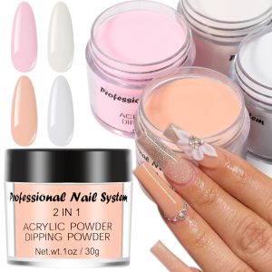 Vloeistoffen 4color/set acryl poeder 3d nagel tips nagel glitter helder/roze/wit/natuurlijk kristal poeder manicure salon gereedschap acryl poeder