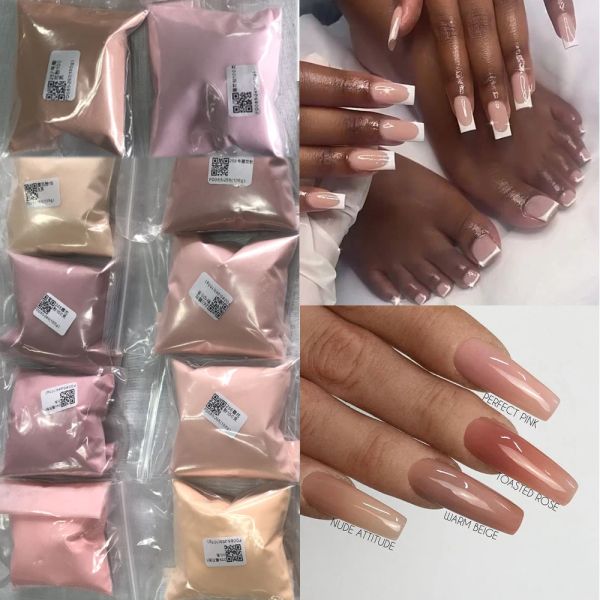 Liquides 50 g plus rapide à séchage à l'ongle Nude poudre acrylique 20 couleurs 3d Nail Dip Powder DIY Manucure Poussière, Crystal Nail / Build / Scoup / Dip Pust * Y