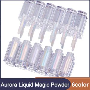 Liquides Aurora Liquid Magic Mirror Powder Rainbow Acrylique Powder Mirror Effet Chrome Sirène Fée Liquide Powder Nail Art Art Decoration