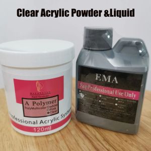 Liquides EMA 120 ml Liquide acrylique + 120 ml Ensemble de poudre acrylique 2pcs / kit Pofession Extension Nail Powder DIY Nail monomère MANICURE Outils 2 #