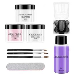 Vloeistoffen nagel acryl poeder en vloeistof monomeer manicure set kit nagels kunstdecoratie kristal nagel glitter 3d nagel tips snijgereedschap