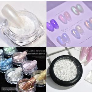 Liquides blanc chrome perle miroir sirène aurora poudre ongle mimer