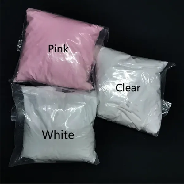 Líquidos al por mayor blanco color rosa transparente acrílico polvo de cristal extensión de uñas tallado arte de uñas polvo polvo polvo tallado 1 kg