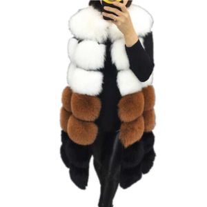 Lisa Colly nouvelle mode hiver femmes gilet de fourrure manteau chaud longs gilets gilets de fourrure femmes fausse fourrure gilet manteau survêtement veste Y0829