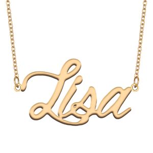 Lisa naamkettingen hanger op maat gepersonaliseerd voor dames meisjes kinderen beste vrienden moeders geschenken 18k verguld roestvrij staal