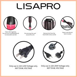 Lisapro Hot Air Brush One-Step Hair Dryer Volumizer 1000W föhns zachte touch roze styler gifthair krultrichter