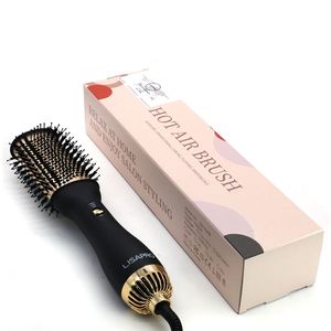 Lisapro One-Step Air Brush Volumizer plus 2.0 haardroger en haarstyler Zwart gouden haar krullenborstel 240327