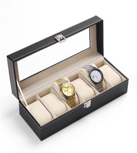 LISCN Horlogedoos 5 Grids Horlogedozen Case PU Leer Caja Reloj Zwarte Houder Boite Montre Sieraden Geschenkdoos 201834233254101