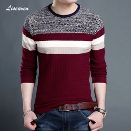 Liseaven Sweaters Hommes O-Cou Marque Vêtements pour hommes Slim Fit Pulls Hommes Tricots 201203