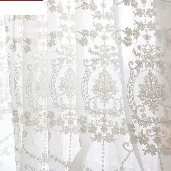 LISM – rideau transparent européen en Tulle pour fenêtre, pour salon, chambre à coucher, Voile de cuisine, brodé, personnalisé