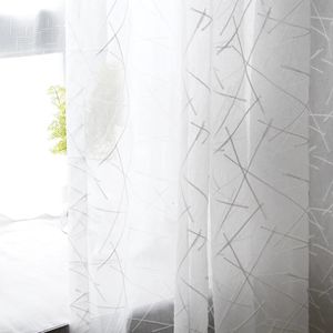 Limaire rideau en tulle à rayures blanches pour chambre de salon chambre à voix haute moderne rideaux de fenêtre transparente pour les stores de cuisine 240429