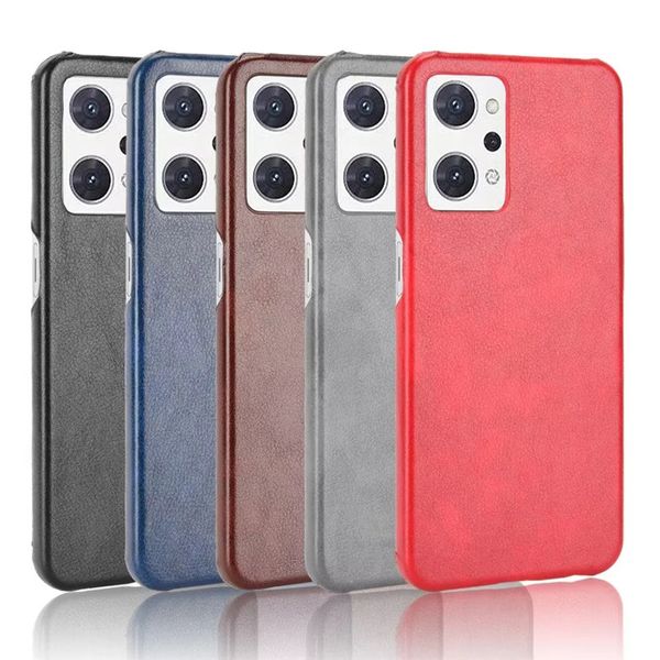 Étuis de téléphone portable en cuir PU à motif Crocodile Litchi pour OPPO Reno 7A Reno7A, coque rigide au toucher