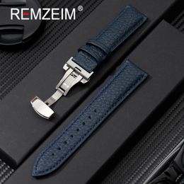 Litchi Strap 18202224 mm Accesorios de relojes de cuero suave Genuine Wall Wristwatch Band con hebilla de mariposa 240415